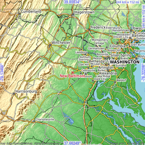 Topographic map of New Baltimore