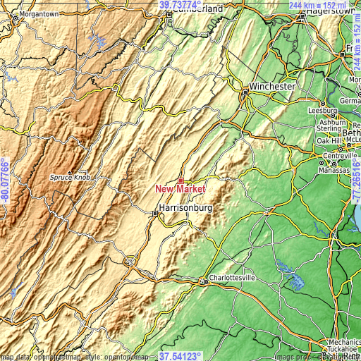 Topographic map of New Market