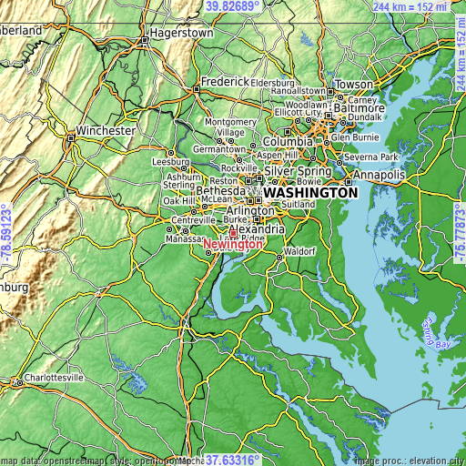 Topographic map of Newington