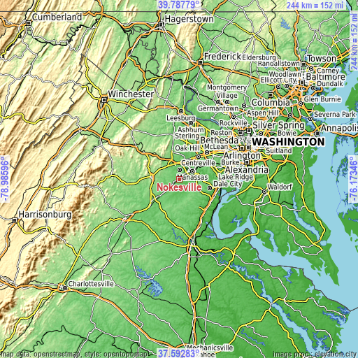 Topographic map of Nokesville