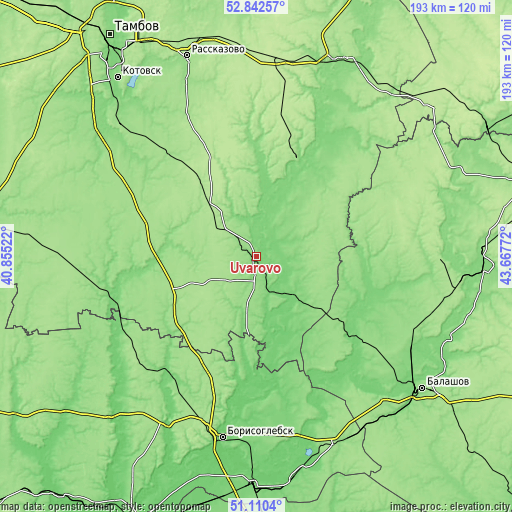 Topographic map of Uvarovo