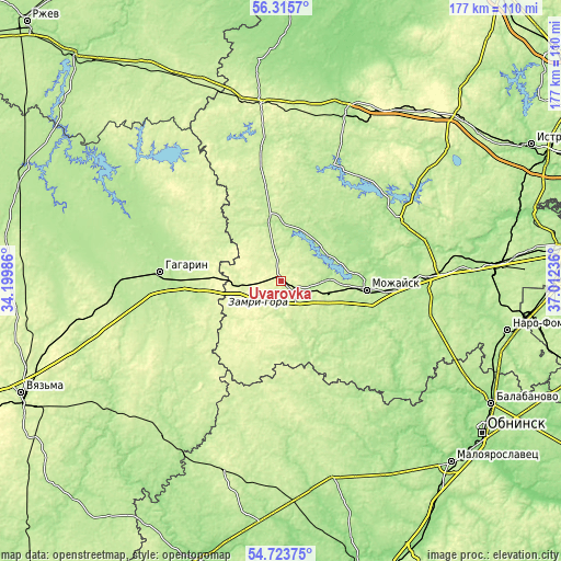 Topographic map of Uvarovka