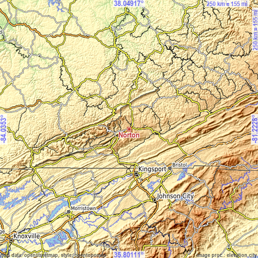 Topographic map of Norton