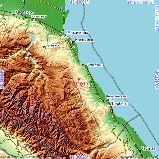 Topographic map of Utamysh