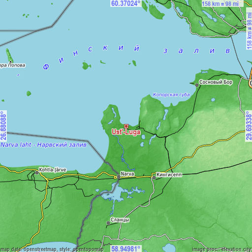 Topographic map of Ust’-Luga