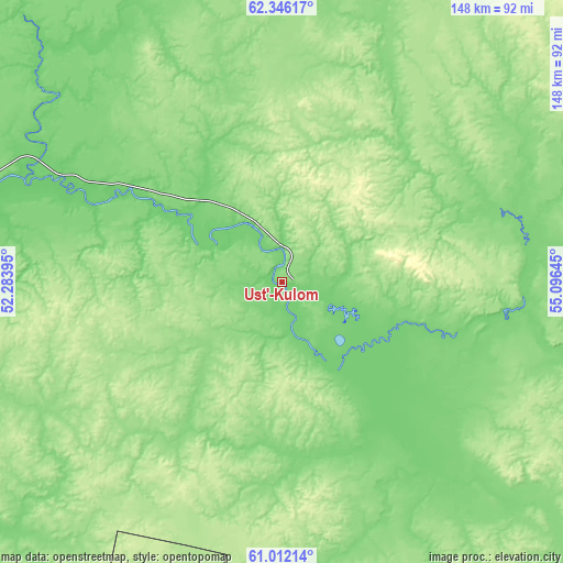 Topographic map of Ust’-Kulom