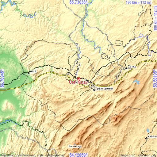 Topographic map of Ust’-Katav