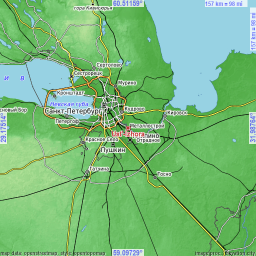 Topographic map of Ust’-Izhora