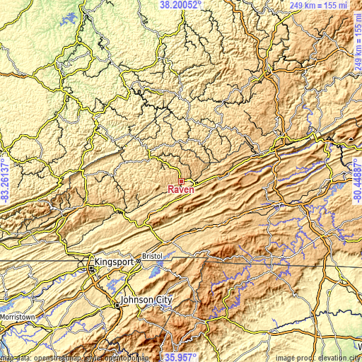 Topographic map of Raven