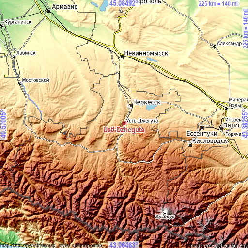 Topographic map of Ust’-Dzheguta