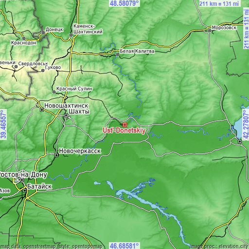 Topographic map of Ust’-Donetskiy