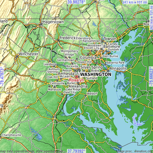 Topographic map of Rosslyn