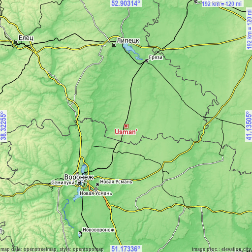 Topographic map of Usman’