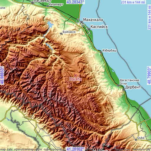 Topographic map of Usisha