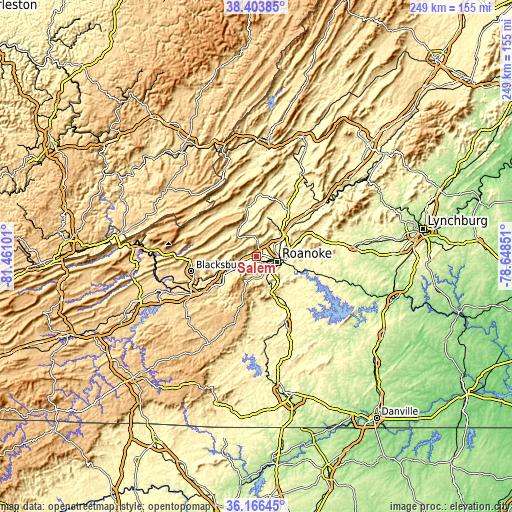 Topographic map of Salem