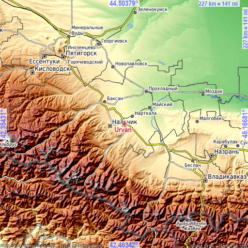 Topographic map of Urvan’