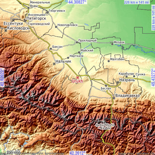 Topographic map of Urukh