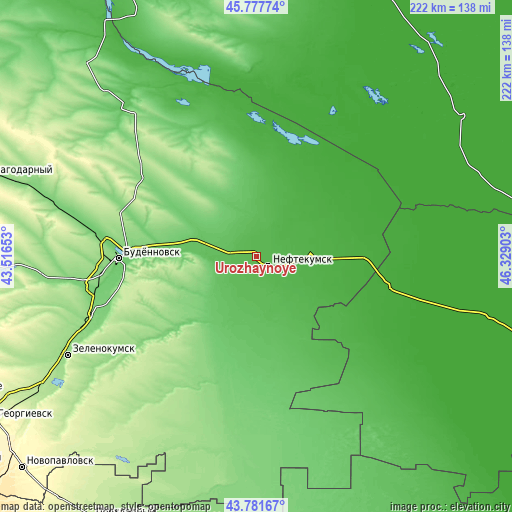 Topographic map of Urozhaynoye