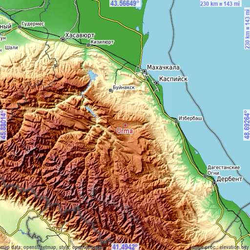 Topographic map of Urma