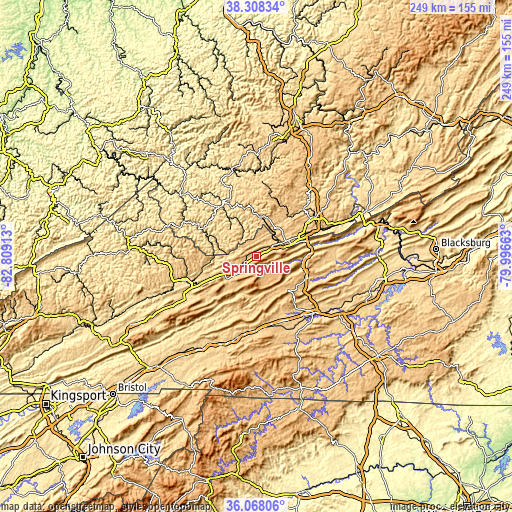 Topographic map of Springville