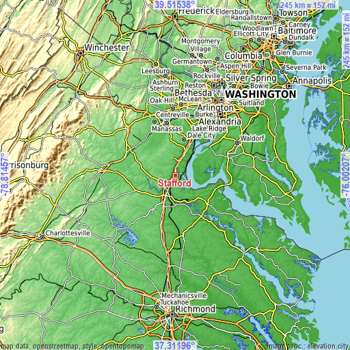 Topographic map of Stafford