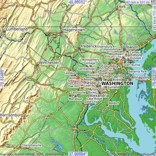 Topographic map of Sterling