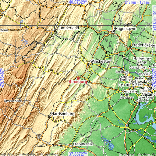 Topographic map of Strasburg