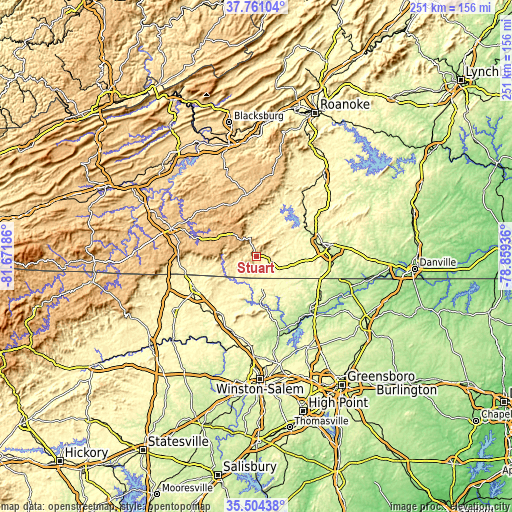 Topographic map of Stuart