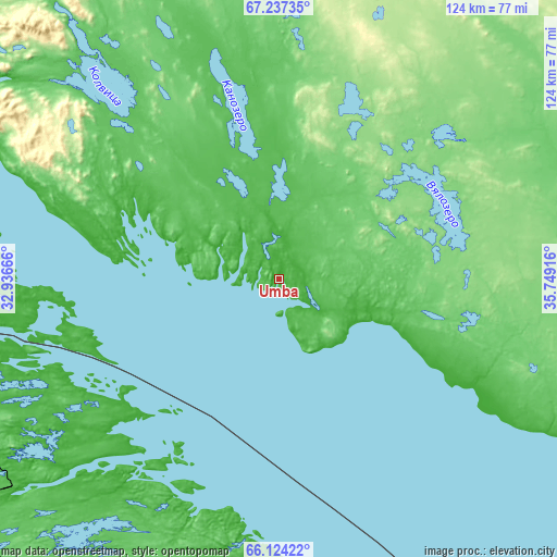 Topographic map of Umba