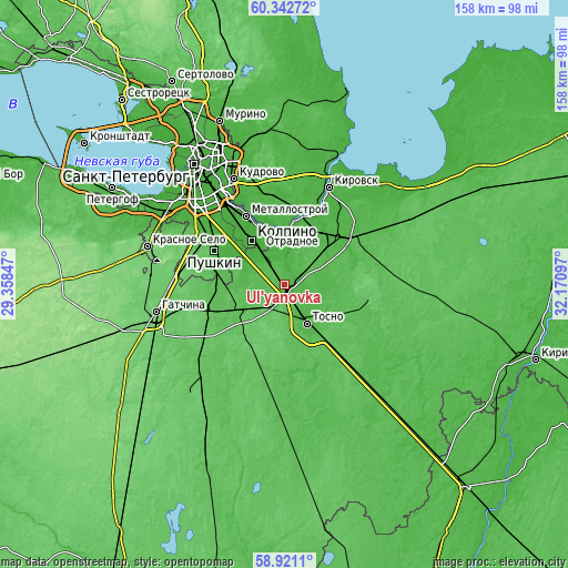 Topographic map of Ul’yanovka