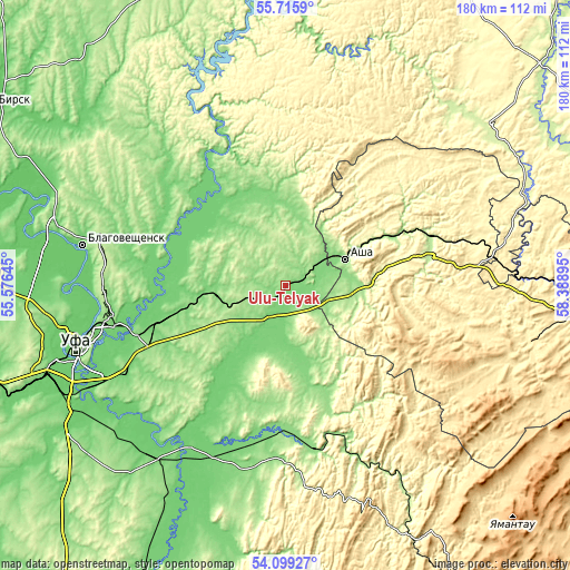 Topographic map of Ulu-Telyak
