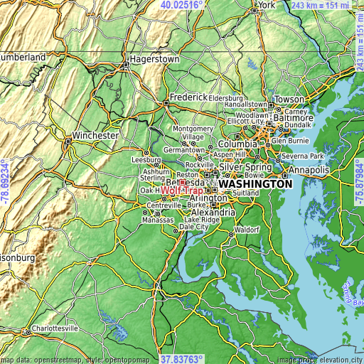 Topographic map of Wolf Trap