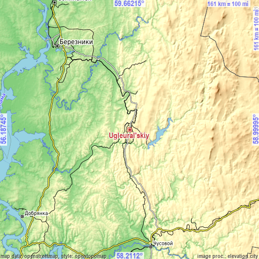 Topographic map of Ugleural’skiy