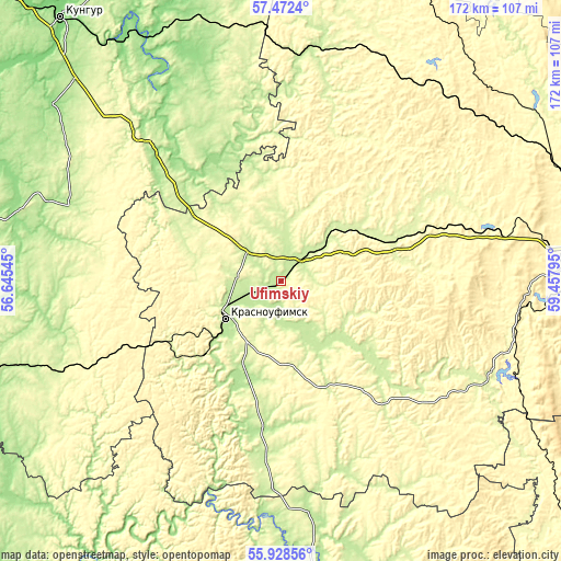 Topographic map of Ufimskiy