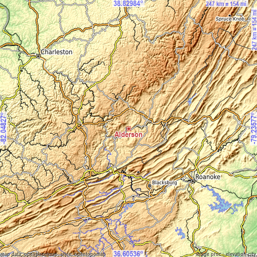 Topographic map of Alderson