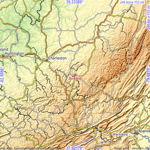 Topographic map of Ansted