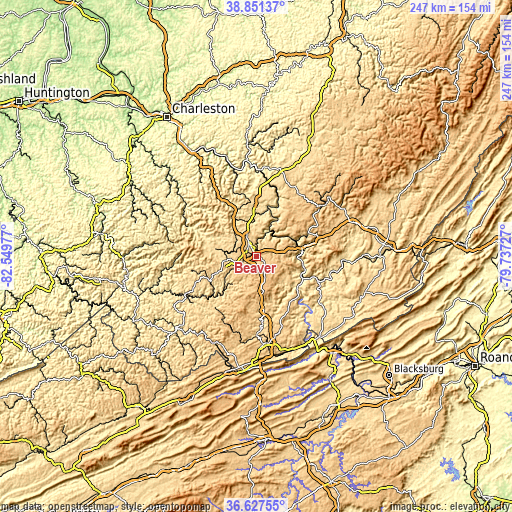 Topographic map of Beaver