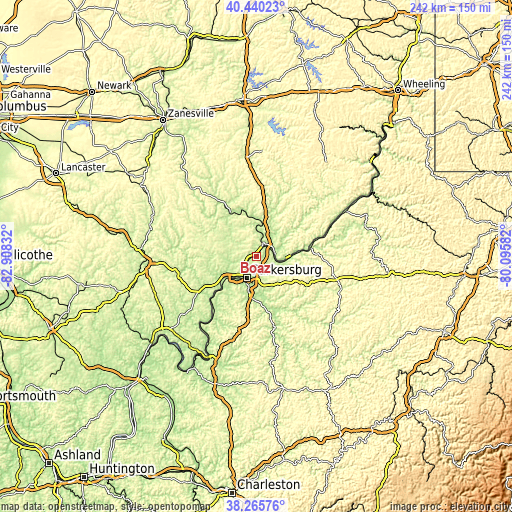 Topographic map of Boaz