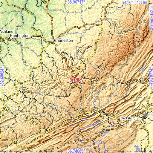 Topographic map of Bradley