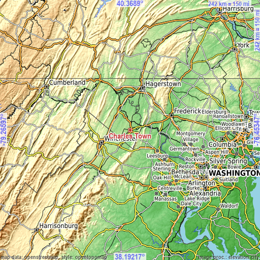 Topographic map of Charles Town