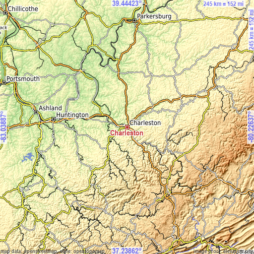 Topographic map of Charleston