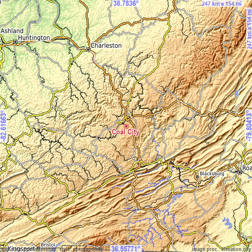 Topographic map of Coal City