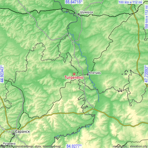 Topographic map of Turgenevo