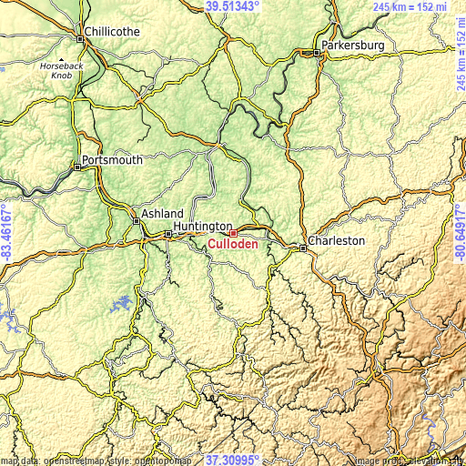 Topographic map of Culloden