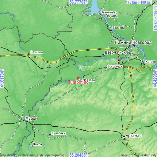 Topographic map of Tumbotino