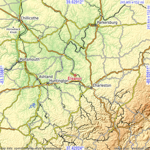 Topographic map of Eleanor