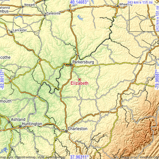 Topographic map of Elizabeth