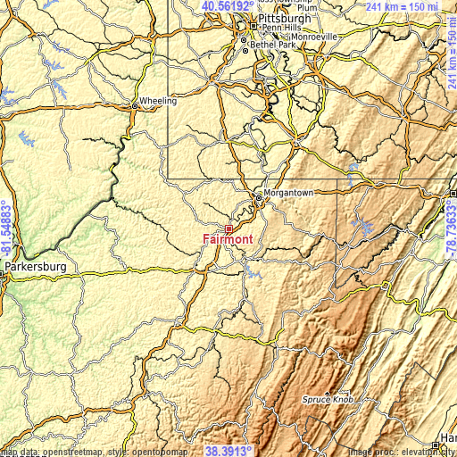 Topographic map of Fairmont