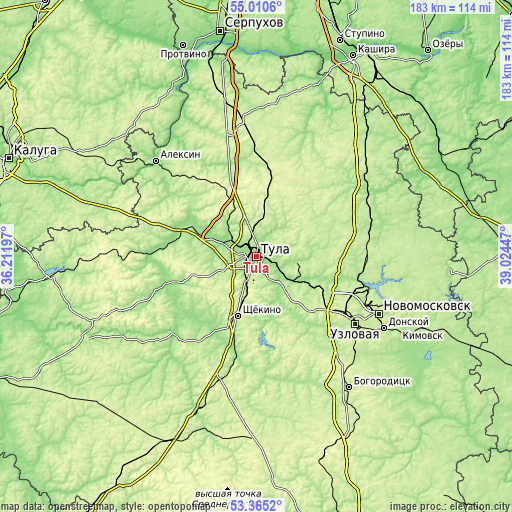 Topographic map of Tula