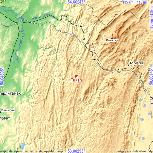 Topographic map of Tukan